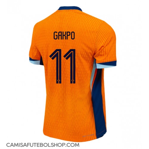 Camisa de time de futebol Holanda Cody Gakpo #11 Replicas 1º Equipamento Europeu 2024 Manga Curta